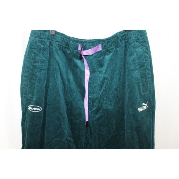 NWT Puma x Butter Goods $140 Mens Deep Teal Corduroy Track Pants XL - Picture 3 of 6